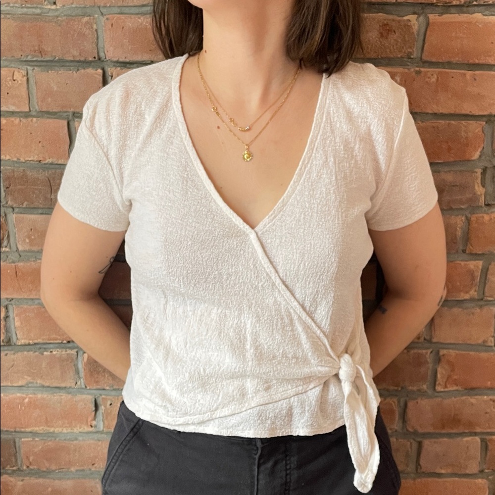 Cream Wrap Top